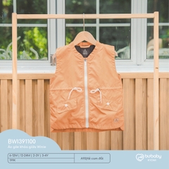 BU S25 - Áo gile khóa giữa Winie - BWI391100 - Kẻ cam đất - 12-24M - SS24.T10A