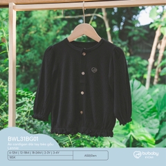 BU S25 - Áo cardigan dài tay bèo gấu Lennie - BWL31BG01 - Đen - 12-18M - SS24.T10A