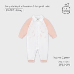 LP S40 - Body dài tay La Pomme cổ đức phối màu - Hồng - 0-3M - SS24.T10A