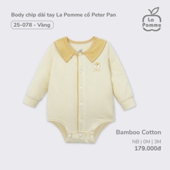 LP - Body chip dài tay La Pomme cổ Peter Pan - Newborn Vàng - SS24.T10A