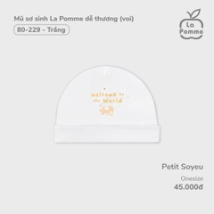 LP - Mũ sơ sinh La Pomme dễ thương (voi) - Trắng - SS24.T10A