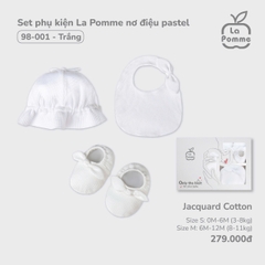 LP - Set phụ kiện La Pomme nơ điệu pastel - Trắng - M - SS24.T10A