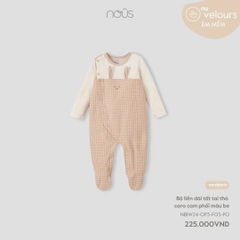 NOUS - Body dài tất tai thỏ caro cam phối màu be - Nu Velours - NB - SS24.T10B