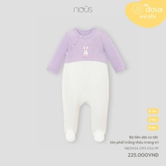 NOUS - Body dài có tất tím phối trắng thêu trang trí - Nu Doux - SS24.T10A