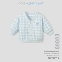NOUS - Áo khoác cardigan caro xanh nhạt thêu trang trí - Nu Velours - 18M - SS24.T10A