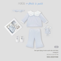 NOUS - Set quà tặng 4 món xanh da trời thêu trang trí - Nu Velours - 1Y - SS24.T10B