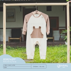 BU - Body dài tay Túi ốp - Kem - nâu sữa - 6-9M - SS24.T10B
