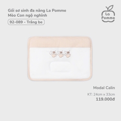 LP - Gối sơ sinh đa năng La Pomme Mèo Con ngộ nghĩnh - Trắng be - SS24.T10B