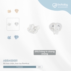 BU - Bộ bao chân, bao tay Bambus - Trắng in chong chóng - Free size - SS24.T10A