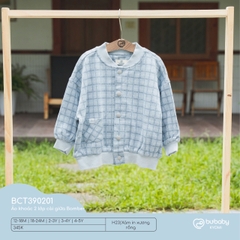 BU - Áo khoác 2 lớp cài giữa Bomber - Xám in xương rồng - 2-3Y - SS24.T11A