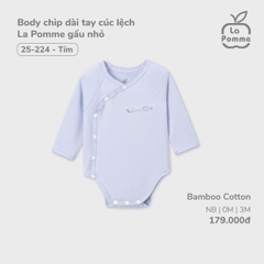 LP - Body chip dài tay cúc lệch La Pomme gấu nhỏ - Newborn Tím - SS24.T11A - Tím - 3-6M