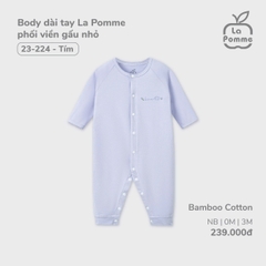 LP - Body dài tay La Pomme phối viền gấu nhỏ - Newborn Tím - SS24.T11A