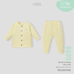 NOUS S10 - Bộ dài cài thẳng màu vàng - 0-3M - SS24.11B