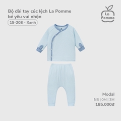 LP - Bộ dài tay cúc lệch La Pomme bé yêu vui nhộn - 3M Xanh - SS24.T11B