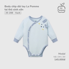 LP - Body chip dài tay La Pomme tai thỏ xinh xắn - Newborn Xanh - SS24.T11B