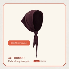 BU - Khăn nhung tam giác - Đỏ rượu vang - Free size - SS24.T12A