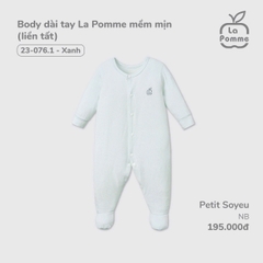 LP - Body dài tay La Pomme mềm mịn (liền tất) - Newborn Xanh - SS24.T12A
