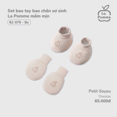 LP - Set bao tay bao chân sơ sinh La Pomme mềm mịn - Be - SS24.T12A