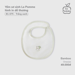 LP - Yếm sơ sinh La Pomme hình in dễ thương - Trắng xanh - SS24.T12A