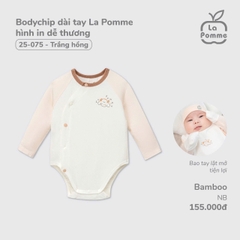 LP - Body chip dài tay La Pomme hình in dễ thương - Newborn Trắng hồng - SS24.T12A