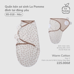 LP - Quấn kén sơ sinh La Pomme đính tai đáng yêu - Nâu - SS24.T12A