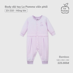 LP S20 - Body dài tay La Pomme viền phối - Hồng tím - Newborn - SS24.T12A