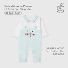 LP S10 - Body dài tay La Pomme cổ Peter Pan đáng yêu - Xanh - 12-18M - SS25.T1A