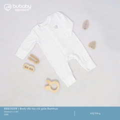 BU - Body dài tay cài giữa Bambus - Trắng - SS25.T1A