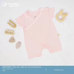 BU - Body đùi, ngắn tay cài chéo Bambus - Hồng nhạt - SS25.T1A