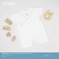 BU - Body đùi, ngắn tay cài chéo Bambus - Trắng - SS25.T1A