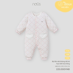 NOUS - Body dài không tất kẻ họa tiết hoa hồng - Nu Doux - SS25.T2A