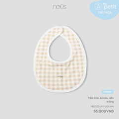 NOUS - Yếm tròn kẻ nâu viền trắng - Nu Petit - SS25.T2A