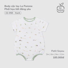 LP - Body cộc tay La Pomme Phối họa tiết đáng yêu - Xanh - 12-18M - SS25.T3A