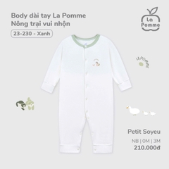 LP S10 - Body dài tay La Pomme Nông trại vui nhộn - Xanh - Newborn - SS25.T3A