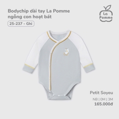 LP - Body chip dài tay La Pomme ngỗng con hoạt bát - Ghi - SS25.T3A
