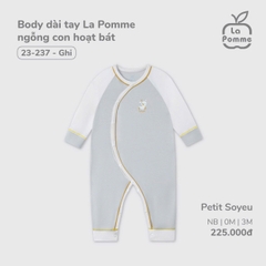 LP - Body dài tay La Pomme ngỗng con hoạt bát - Ghi - 3-6M - SS25.T3A
