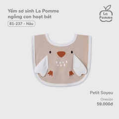 LP - Yếm sơ sinh La Pomme ngỗng con hoạt bát - Nâu - SS25.T3A