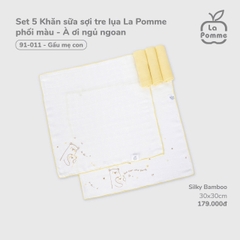 LP - K001 - Set 5 Khăn sữa sợi tre lụa La Pomme phối màu (30x30cm) -  À ơi ngủ ngoan - SS25.T3A