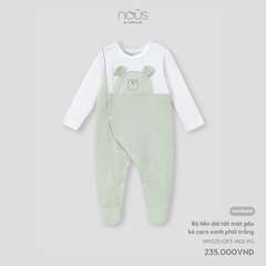 NOUS:-:Body:dài:tất:mặt:gấu:kẻ:caro:xanh:phối:trắng:-:Newborn:-:SS25.T3A