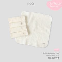 NOUS - Set 5 khăn sữa màu trắng - Nu Bamboo - SS25.T3A