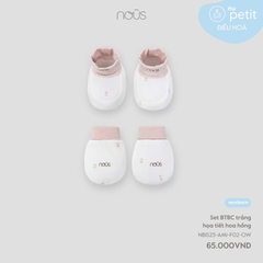 NOUS - Set BTBC trắng họa tiết hoa hồng NB - Nu Petit - SS25.T3A
