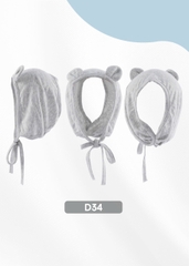 BU - Mũ Buộc dây tai gấu Siro - ghi nhạt - SS25.T4A