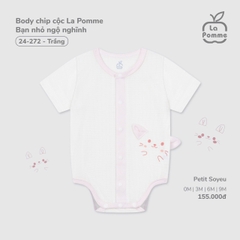 LP S10 - Body chip cộc La Pomme Bạn nhỏ ngộ nghĩnh - Trắng - 6-9M - SS25.T5A
