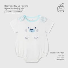 LP - Body cộc tay La Pomme Người bạn động vật - Trắng - SS25.T5A