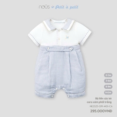 NOUS - Body cộc kẻ caro xám phối trắng - SS25.T5A