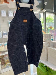 BU ĐÂY - Quần yếm dài Túi ốp bé trai Friend Terry - Đen Denim - 12-18M