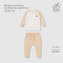 LP T10 - Bộ dài tay La Pomme cúc thẳng Kẹo ngọt bé con - Be - Newborn - SS25.T5B