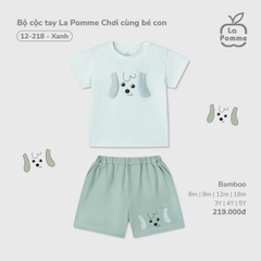 LP S10 - Bộ cộc tay La Pomme Chơi cùng bé con - Xanh - 9-12M - SS25.T6A