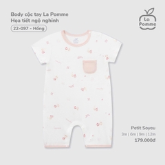 LP S10 - Body cộc tay La Pomme họa tiết ngộ nghĩnh - Hồng - 6-9M - SS25.T6A