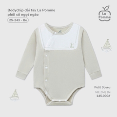 LP T20 - Body chip dài tay La Pomme phối cổ ngọt ngào - Be - 3-6M - SS25.T6A